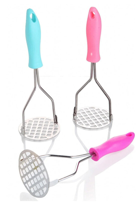 Metal Saplı Metal Patates Ezici - Yuvarlak Baş