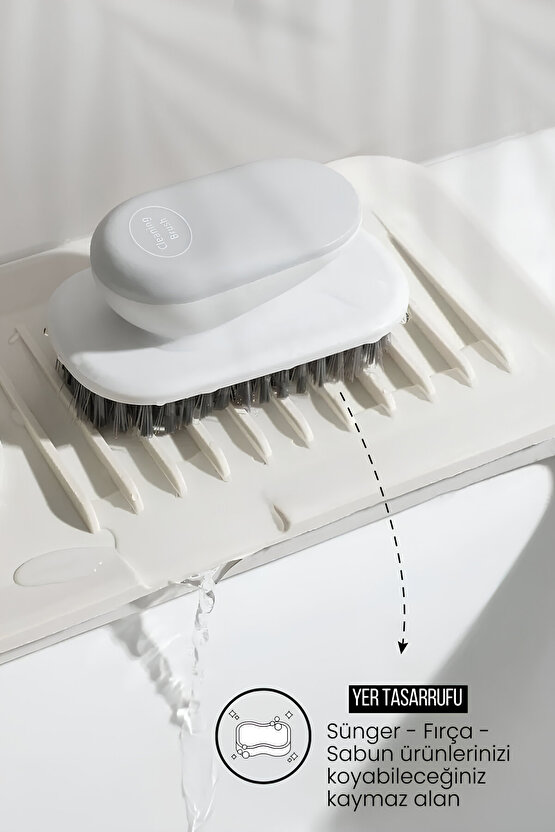 Elastik Musluk Matı Su Tutucu Düzenleyici Kaydırmaz Taban Organizer Mutfak Banyo Lavabo