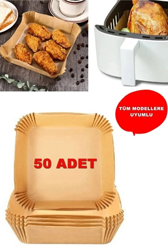 50 - Adet Airfryer Pişirme Kağıdı Kare Model