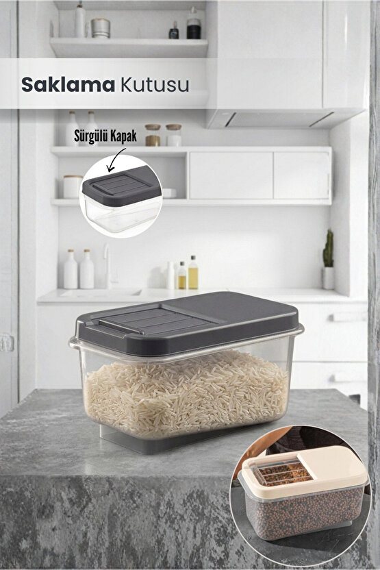 Çok Amaçlı Saklama Kabı 7.5lt Multibox- Erzak Bakliyat Deterjanlık Saklama Kutusu