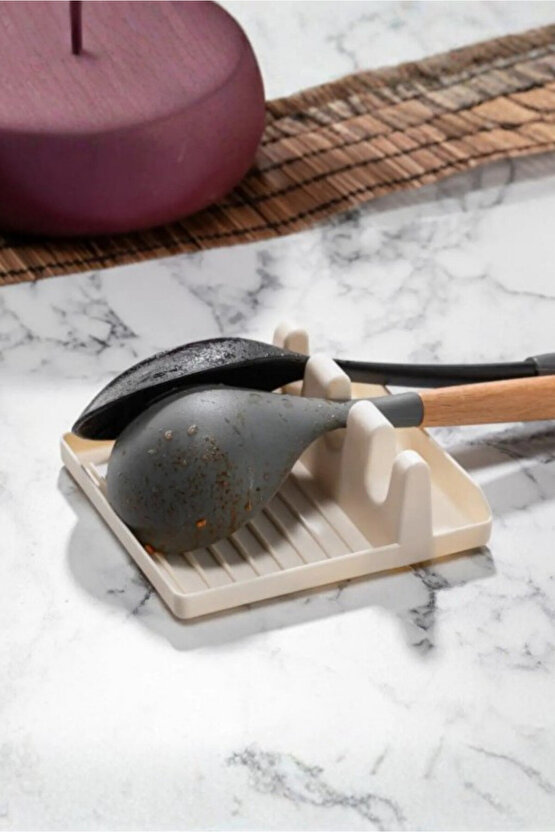 Tencere Kapak Tutucu ve Kepçe Altlığı - Kaşıklık