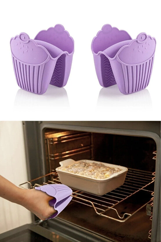 Mini Cupkek Desenli Silikon Fırın Tutacağı 1 Adet