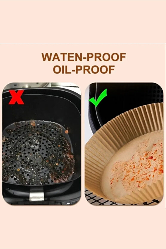 Airfryer Pişirme Kağıdı Yuvarlak 50 Adet Hava Fritözü Airfryer Firitözü Airfryer Yağsız Firitöz