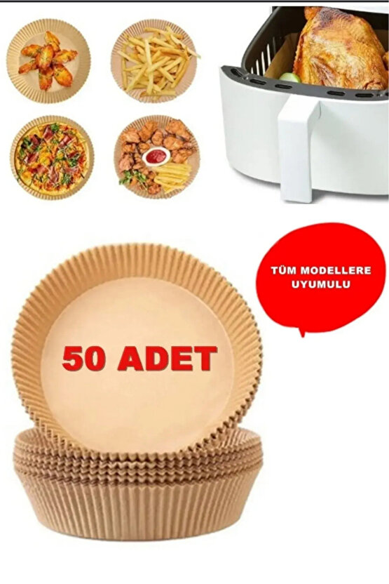 Airfryer Pişirme Kağıdı Yuvarlak 50 Adet Hava Fritözü Airfryer Firitözü Airfryer Yağsız Firitöz