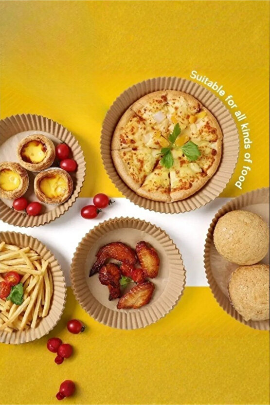 Airfryer Pişirme Kağıdı Yuvarlak 50 Adet Hava Fritözü Airfryer Firitözü Airfryer Yağsız Firitöz
