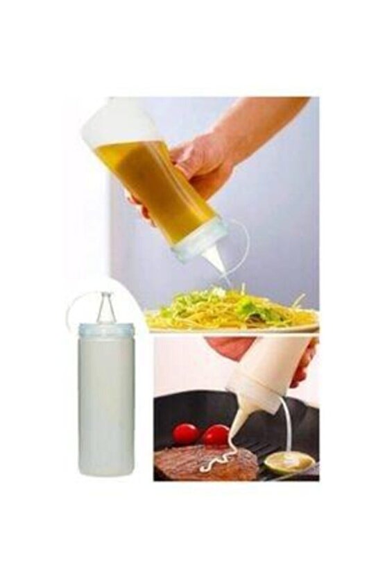Master Chef 700ml Sızdırmaz Kapaklı Şeffaf Yağdanlık Sirke Ketçap Mayonez Sosluk