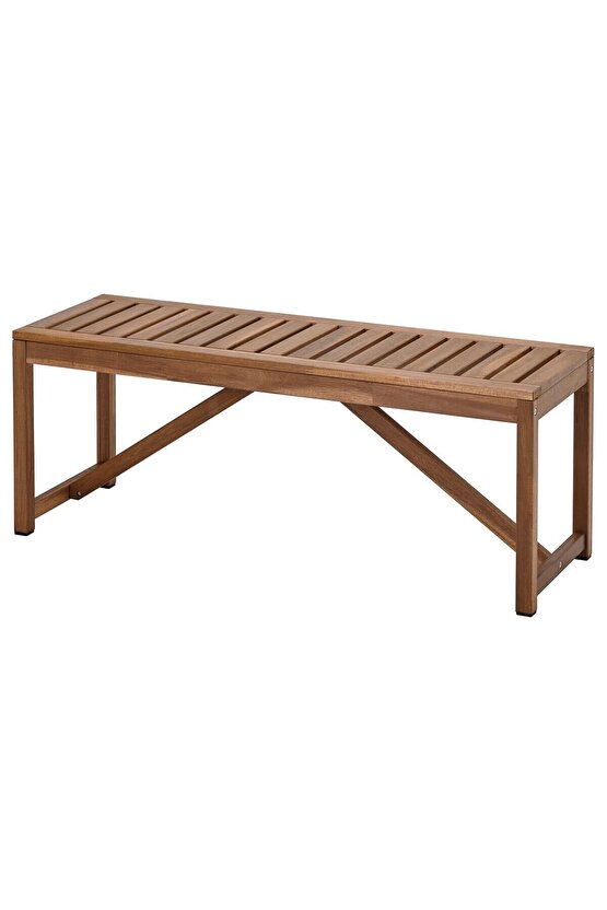 NÄMMARÖ bahçe bankı, açık kahverengi, 120 cm, mindersiz, arkalıksız
