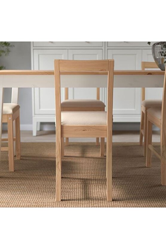 - PINNTORP, döşemeli ahşap sandalye, açık kahverengi-katorp natürel