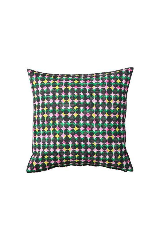 kırlent kılıfı, pembe-yeşil, 50x50 cm