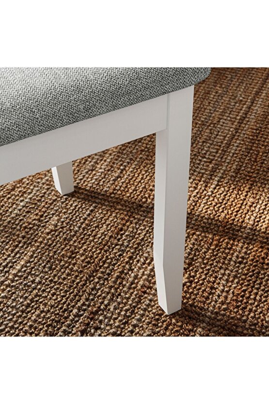 döşemeli ahşap sandalye, beyaz-tibbleby bej gri