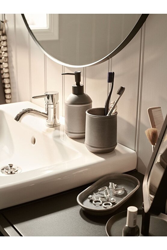 Tvalsjön Banyo Seti 3 Parça Sabunluk Diş Fırçalık