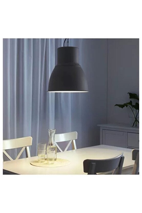Hektar Sarkıt Lamba, Koyu Gri, Yemek Masası Ve Bar Masası Lambası 38 Cm