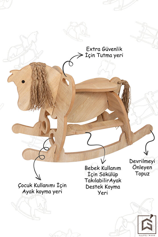 Ahşap Sallanan At-ayak Destekli-yeni Model