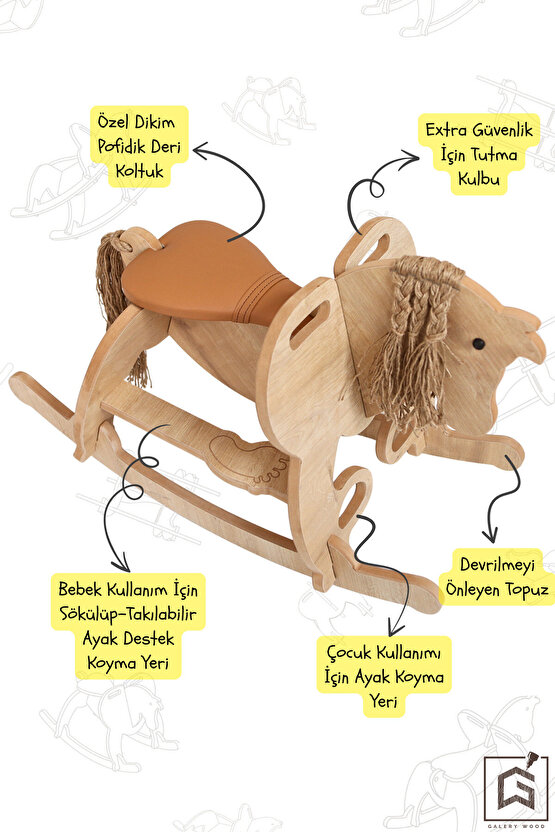 Sallanan At-Ahşap At-Sallanan Oyuncak