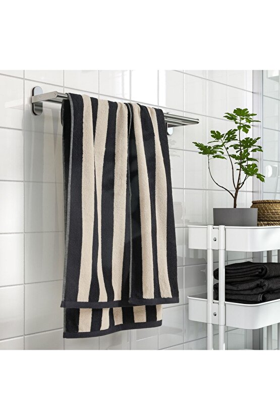 SLANHÖSTMAL
banyo havlusu, siyah-bej, 70x140 cm