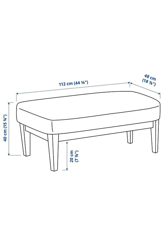 Bank, Bench, Yatak Odası Koltuğu, Derinlik: 48 cm  Yükseklik: 40 cm  Genişlik: 112 cm