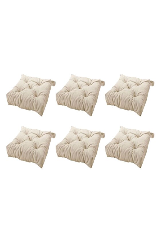 Malında Sandalye Minderi Ekru 6 Adet 4035x38x7 Cm