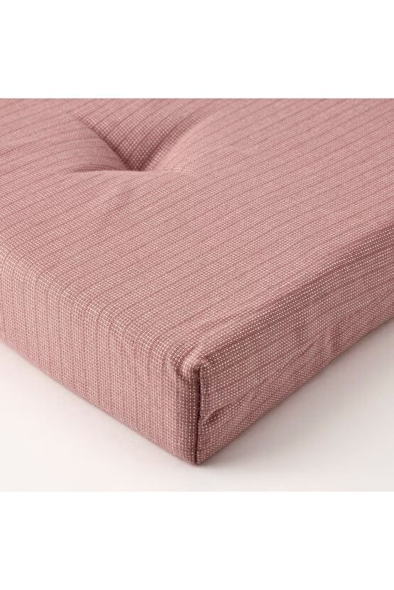 Justına Pembe Sandalye Minderi Cırt Cırt Bantlı 3542x40x4 Cm Minder