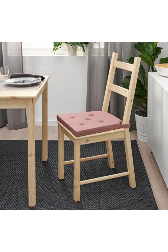 Sandalye Minderi Pembe Renk MeridyenDukkan 3542x40x4 cm Cırt Cırtlı Bantlı