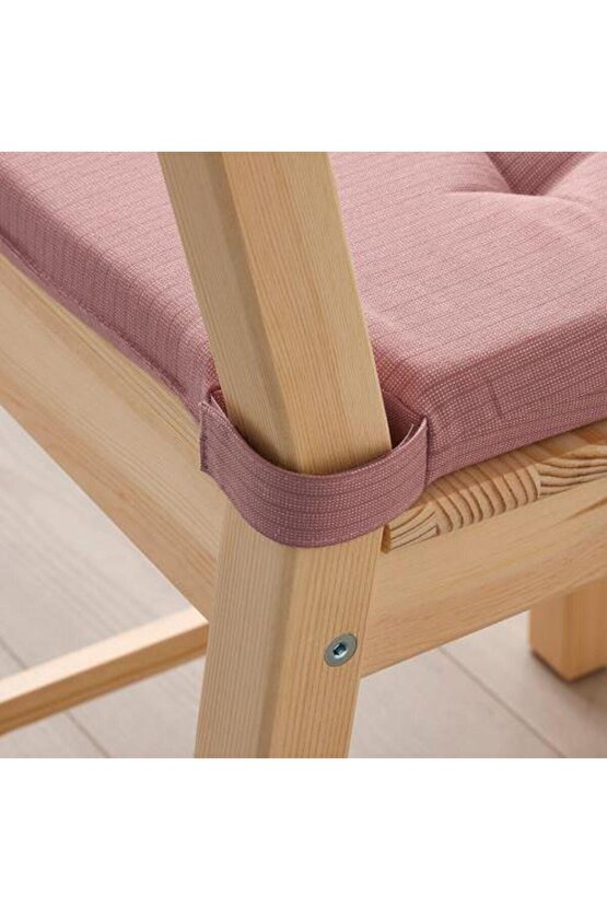 Sandalye Minderi Pembe Renk MeridyenDukkan 3542x40x4 cm Cırt Cırtlı Bantlı