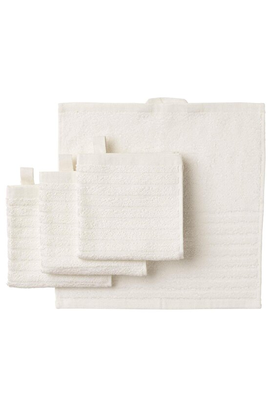 4 Adet Banyo-Mutfak El Havlusu Beyaz Renk 30x30 cm, 4 Lü