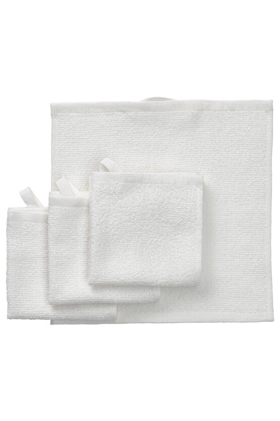 4 Adet Küçük Banyo Havlusu 25x25 Cm El Yüz Havlusu İkea 4lü Set Pamuk Havlu Beyaz Renk