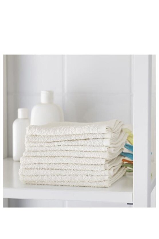 Unisex Çocuk Beyaz Krama 10 Adet 30x30 Cm Havlu Seti Bebek El Havlusu Peçete
