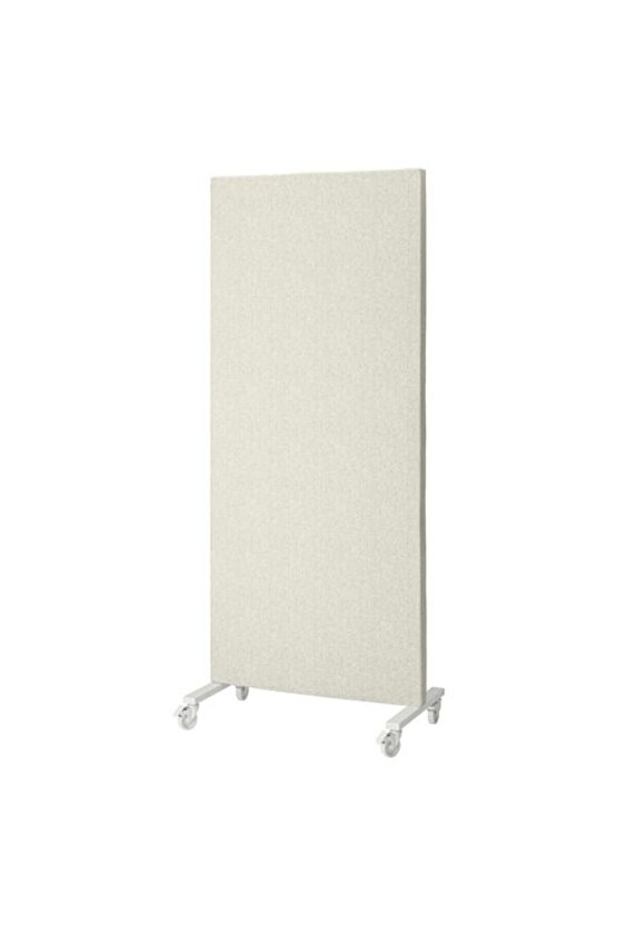 MITTZON, tekerlekli akustik panel, gunnared bej-beyaz, 85x205 cm