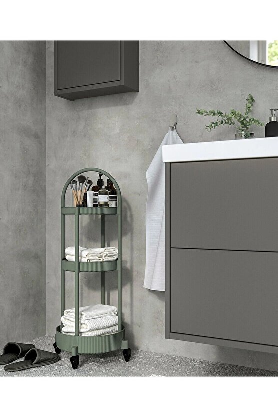 Servis Arabası 36x36x86 Cm Servis Banyo Rafı Plastik Raf Yükseklik: 86 cm