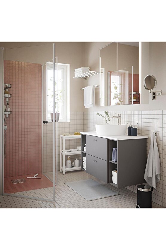 Servis Sehpası Beyaz 54x18x71 cm Mutfak-Banyo Düzenleyicisi 3 Katlı Tekerlekli