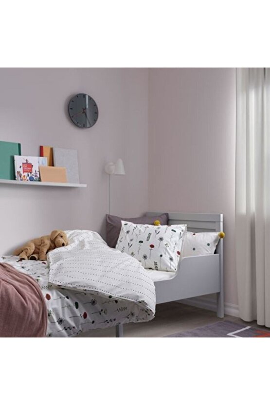 Nattslanda Tek Kişilik Nevresim Takımı, Beyaz-çok Renkli