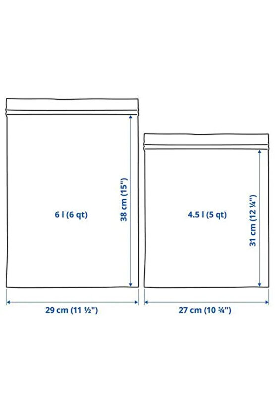 Premium Ürün Kaliteli Üretim Dayanıklı Şık 4.5 Lt 6 Lt 30 Adet Kilitlenebilir Buzdolabı Poşeti ISTAD