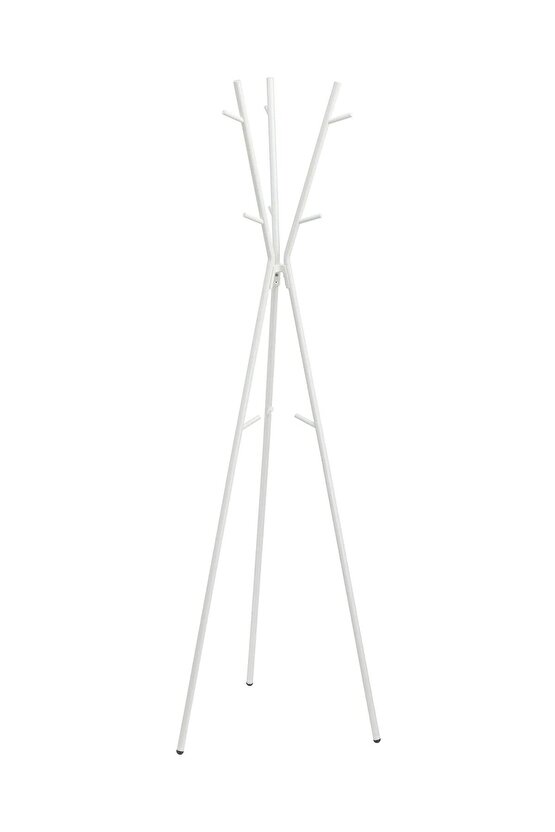 Çelik Ayaklı Askılık 63x63x169 Cm Metal Antre Askılığı Beyaz Renk Portmanto