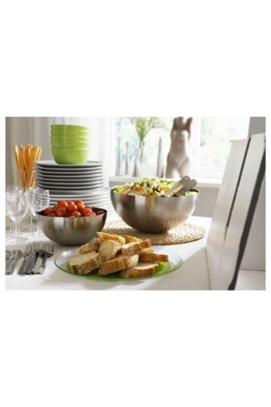 Servis Kasesi Salata Kasesi Çap: 28x13 Cm Paslanmaz Çelik