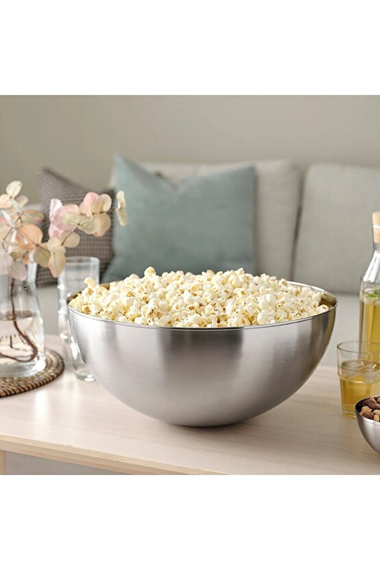 2 Adet Büyük Servis Kasesi Karıştırma Kabı 28 Cm 5.4 lt ve 36 Cm 11.5 lt Salata Kase Paslanmaz Çelik