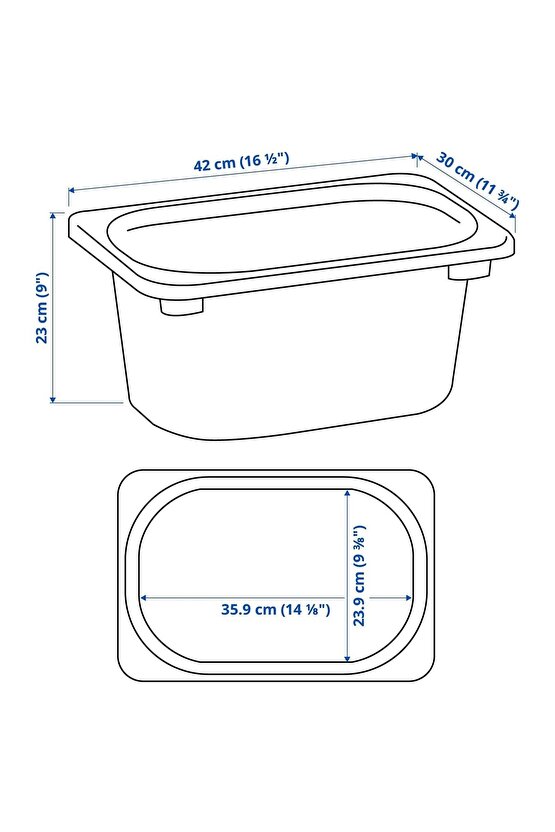 KALİTELİ 3 Adet Plastik Oyuncak Saklama Kutusu 42x30x23 Cm İkea 3lü Set Düzenleme Kutusu Mavi Kutu