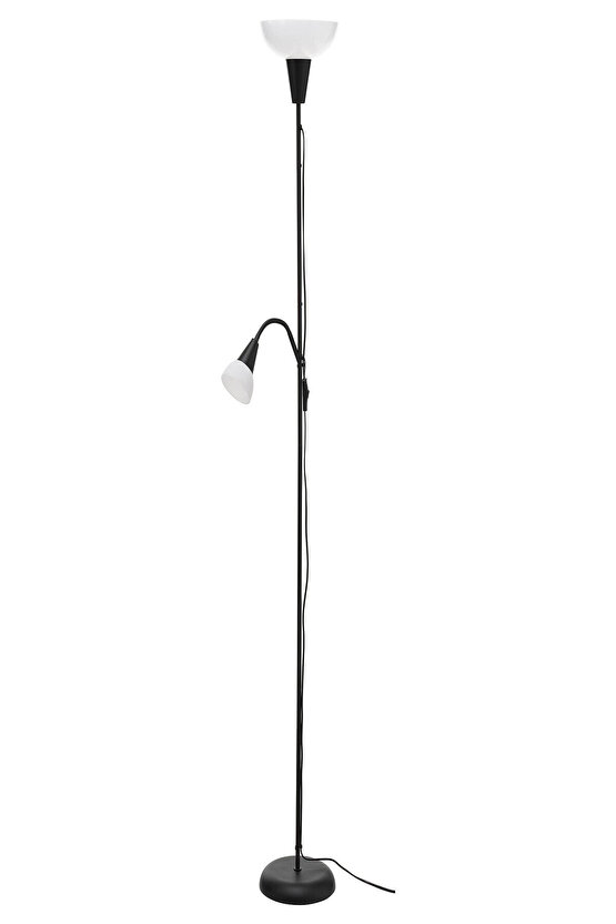 Siyah Beyaz Elegant Yer ve Okuma Lambası 178 cm Lambader