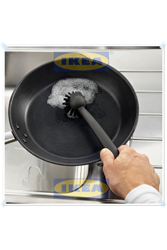 Siyah Bulaşık Fırçası, Vakumlu Sap, Uzunluk 29 cm