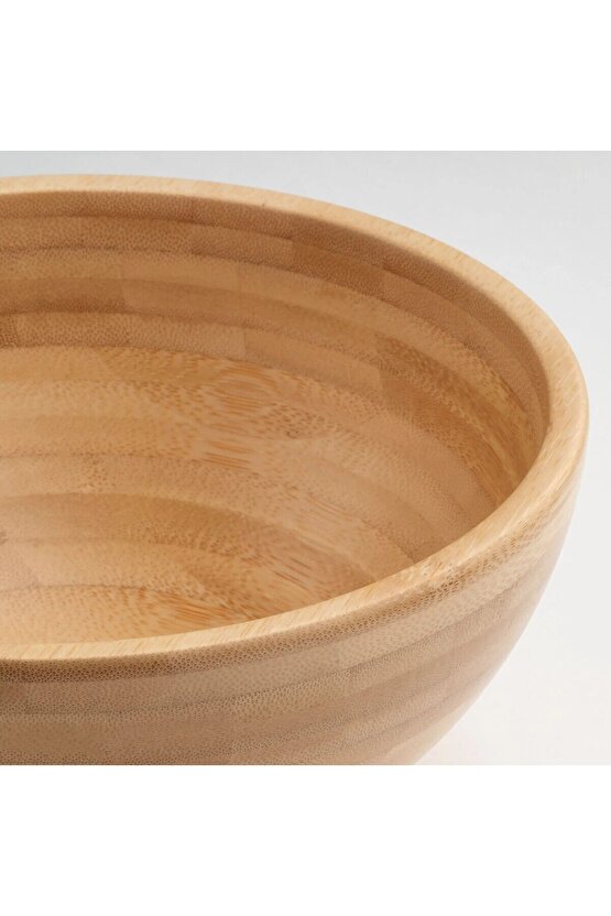 QUİCK Büyük Servis Kasesi (Çap 20 cm ve 28 Cm) Set Salata Sunum Kasesi Bambu 009876
