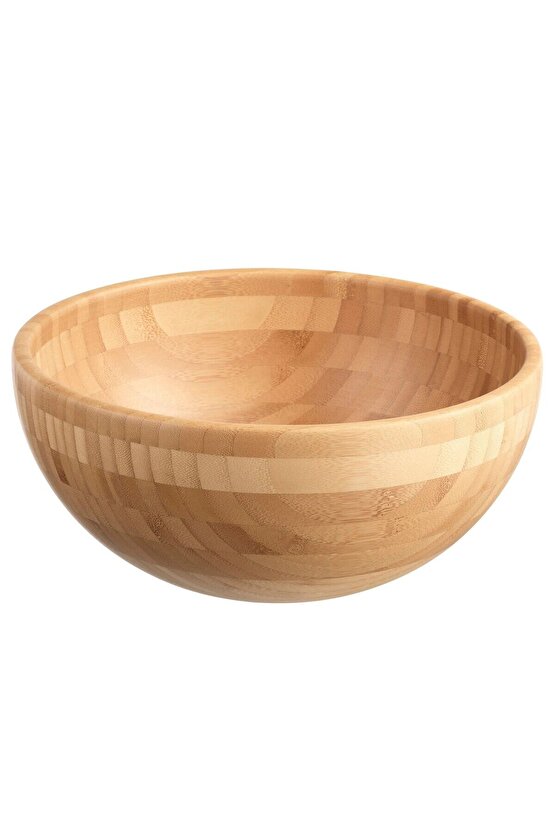 QUİCK Bambu Servis Kasesi Çap 28 Cm Sofra Salata Sunum Kasesi Ahşap Kase Hacim 4.5 litre