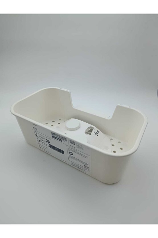 Beyaz Duş Sepeti Kare Banyo Raf Vantuzlu Banyo Rafı 28x17x17