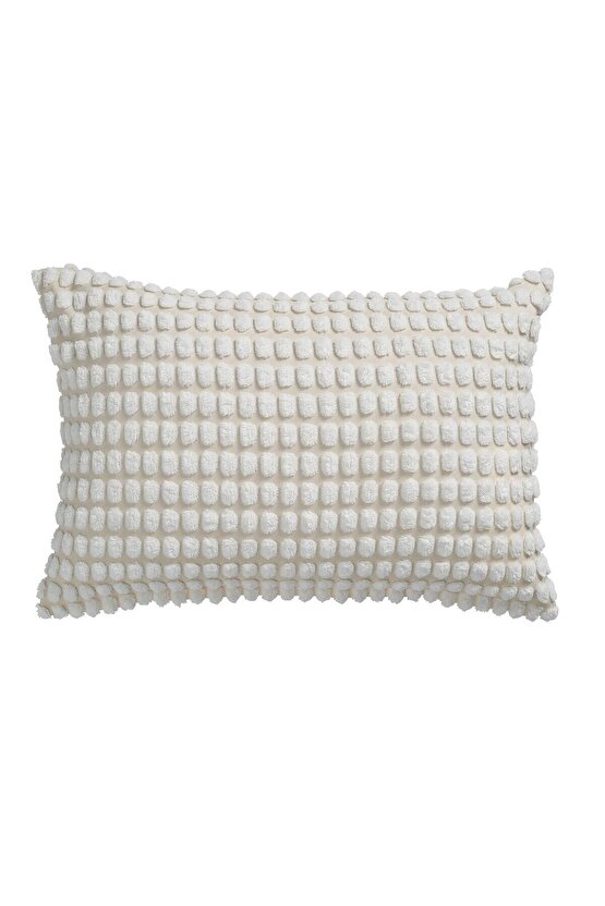QUİCK Altı Adet Kırlent Kılıfı 40x58 Cm Fermuarlı Yastık Minder Kılıfı İçi Dahil Değildir Kırık Beyaz