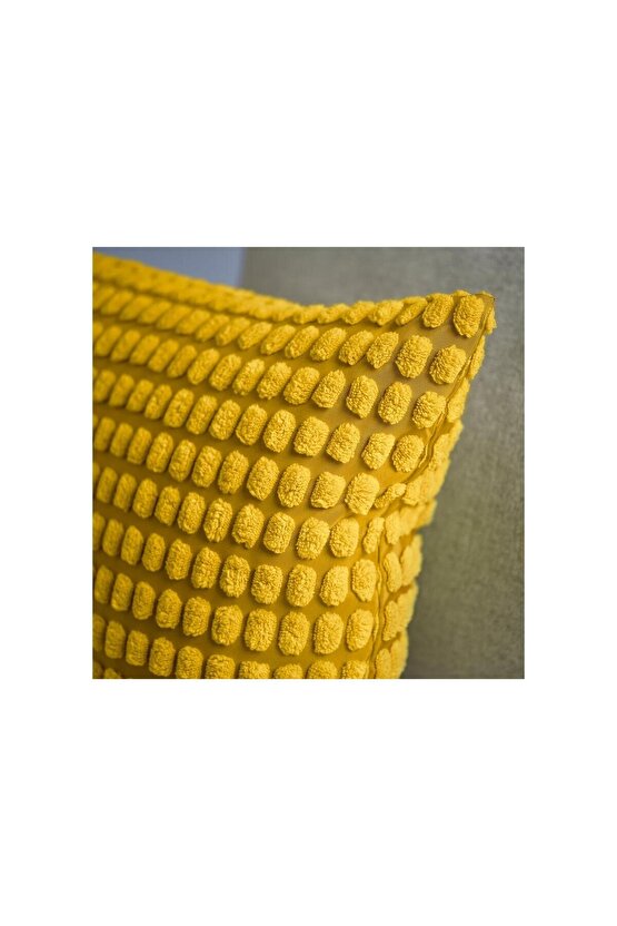 QUİCK Kırlent Kılıfı Sarı 40x58 Cm Fermuarlı Yastık Minder Kılıfı İçi Dahil Değildir