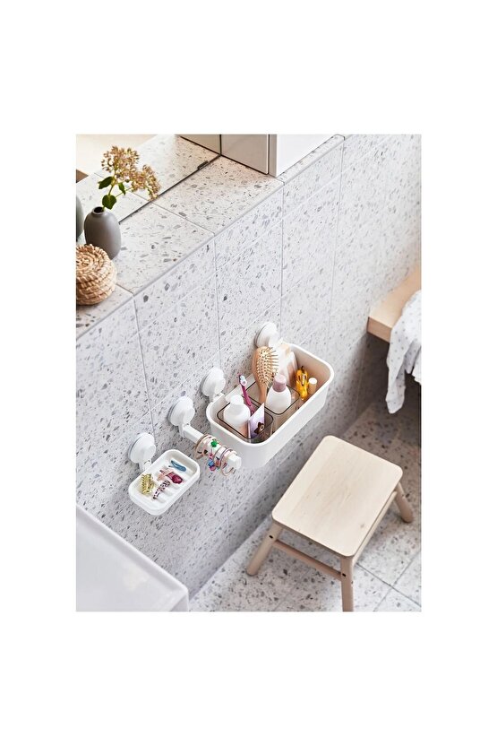 Tisken Vantuzlu Banyo Duş Sepeti 28x17 cm