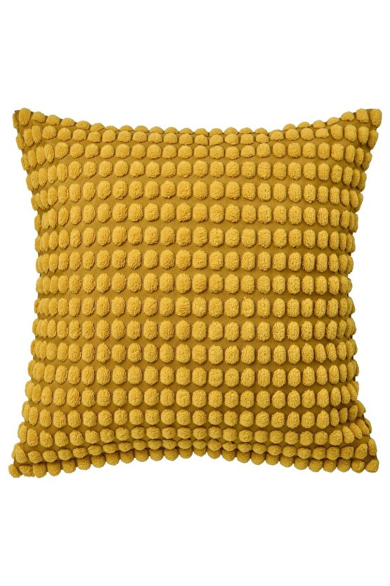 2 Adet Kırlent Kılıfı 50x50 Cm Fermuarlı 2li Set Minder Kılıf Sarı Renk İçi Dahil