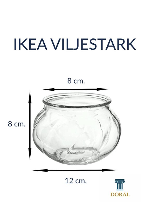 VILJESTARK Şeffaf Cam Vazo 8 Cm Dekoratif Mini Çiçek Vazosu