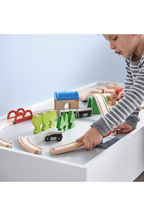 LILLABO TREN SETİ 45Lİ ÇOK PARÇALI TREN SETİ AHŞAP TREN