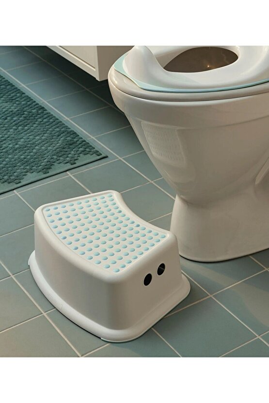 Kaymaz Taban Çocuk Basamağı 37x13 Cm Plastik Banyo Taburesi Beyaz Basamak 005489