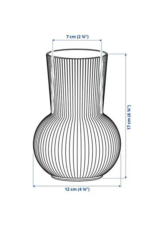 Premium Ürün Küçük Boy 17 Cm Desenli Yüzey Yuvarlak Modern Cam Vazo