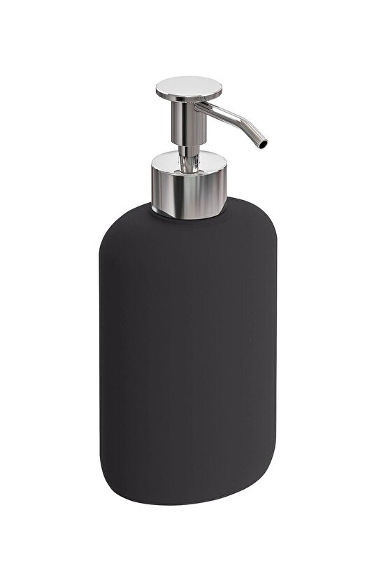 QUALİTY Sıvı Sabunluk Hacim 300 ml İkea Pompalı Sabun Kabı Stoneware Koyu Gri Yükseklik 18 Cm
